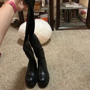 Jeffrey Campbell Over the Knee Black Boots